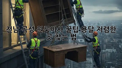 전남 곡성 원룸이사 꿀팁🍯 용달 저렴한 곳 찾는 법!